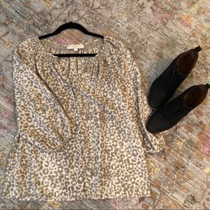 Ann Taylor Loft cheetah print blouse
